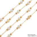 3mm Faceted Round Beads Multi Gemstone Chain Sold One Meter Per Bag