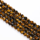 yellow Tiger's eye faceted star cut beads
