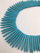 blue howlite turquoise graduated spike Points beads
