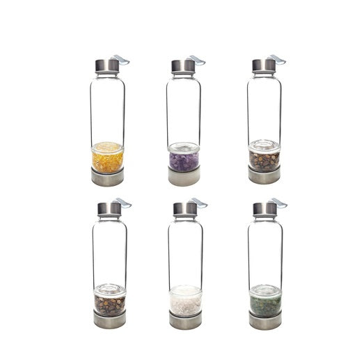 Glass water bottles with Gems Stones