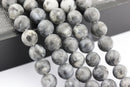 large hole larvikite labradorite matte round beads