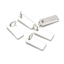 925 Sterling Silver Rectangle Shape Charm Pendant Size 5x16mm 5Pcs Per Bag
