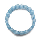 Blue Dyed Quartz Double Drill Oval Shape Bracelet 10x14mm Length 7.5"