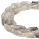 Cloudy Gray Quartz Faceted Teardrop Beads Size 8x20mm 15.5" Strand