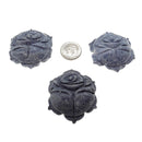 natural blue sponge coral hand carved rose pendant