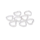 925 Sterling Silver Hollow Heart Beads Size 12mm 6pcs per Bag