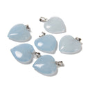 02 Natural Gemstone Heart Shape Charm Pendant Size 20mm 6PCS Per Bag Sold by Bag