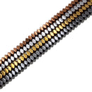 gray gold silver copper hematite smooth faceted flat square beads