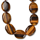 Natural Yellow Tiger Eye Faceted Oval Beads Size 30x40mm 15.5'' Strand