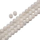 2.0mm Large Hole Natural Rainbow White Moonstone Smooth Round Beads Size 6-12mm 15.5'' Strand