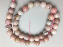 natural pink opal faceted round beads