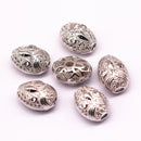 silver plated oval shape charm