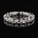 Clear Quartz Smooth Round Beaded Bracelet Bead Size 8mm 10mm 7.5" Length