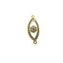 evil eye charm gold plated copper micro pave pink red green zircon