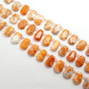 sunstone graduated faceted trapezoid beads 