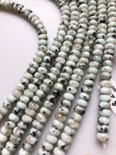 Sesame Kiwi Jasper Smooth Rondelle Beads 5x8mm 6x10mm Approximate 15.5" Strand