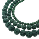 dark green lava rock stone beads