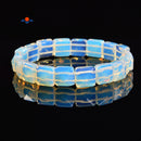 Opalite Double Drill Pyramid Shape Bracelet Size Approx 10mm Length 7.5"