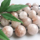 Large 4mm Hole Red Quartz Faceted/Smooth Round Beads 30mm 6pcs Per Strand