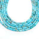 blue sea sediment jasper round tube beads