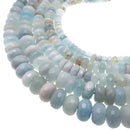 multi blue aquamarine faceted rondelle beads