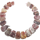 strawberry quartz graduated smooth trapezoid beads