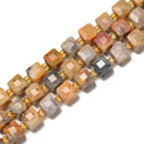Natural Yellow Crazy Agate Faceted Rubik's Cube Beads Size 8mm 15.5'' Strand