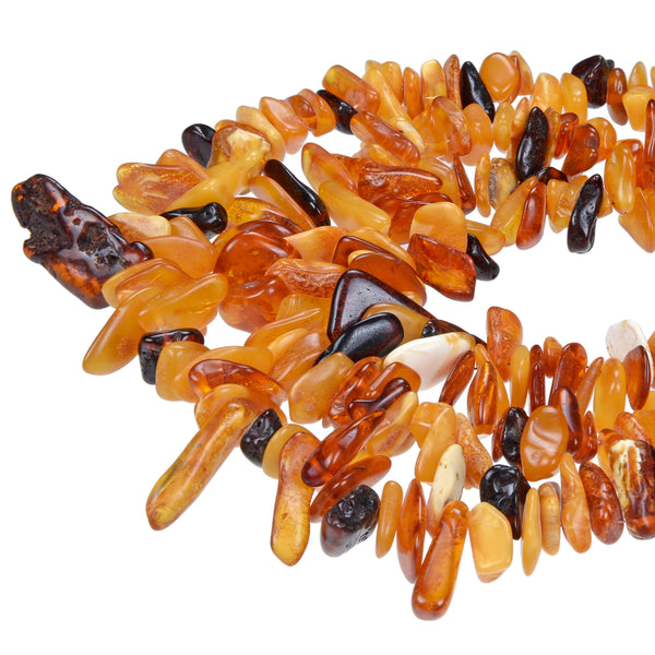 natural amber irregular nugget chips beads