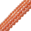 pink shell pearl smooth round beads