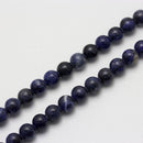 large hole sodalite smooth round beads