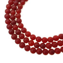 large hole red agate carnelian matte round beads