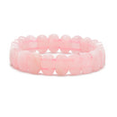 Rose Quartz Faceted Oval Double Drilled Bracelet Size 8x14mm 7.5" Length