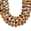 Natural Yellow Tiger's Eye Faceted Nugget Chunk Beads Approx 13x20mm 15.5" Strand
