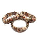 Natural Leopard Skin Jasper Double Drill Bracelet Approx 8x20mm Length 7.5"