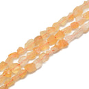 Citrine Rough Nugget Chunks Center Drill Beads Approx 6x11mm 15.5" Strand