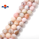 natural pink opal smooth round beads
