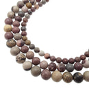 Chohua Coffee Bean Jasper Semi-Matte Round Beads 4mm 6mm 8mm 10mm 15.5" Strand