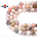 natural pink opal faceted round beads