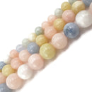 morganite dyed jade smooth round beads