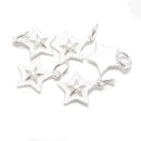 925 Sterling Silver Five-Pointed Star Charm Pendant Size 12x7.5mm 4Pcs Per Bag