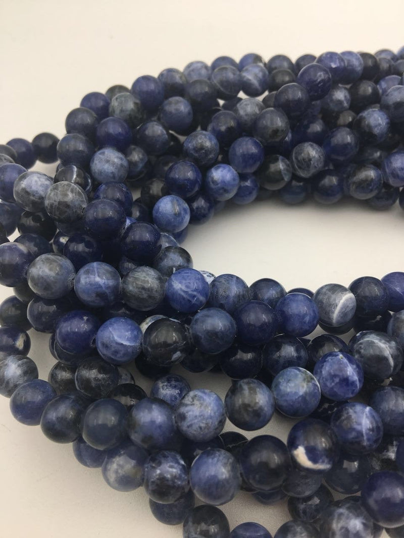 sodalite smooth round beads