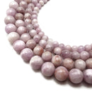 Natural Purple Kunzite Smooth Round Beads 6mm 7mm 8mm 10mm 12mm 15.5'' Strand