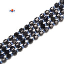 Natural Iolite Prism Cut Double Point Faceted Round Beads 6mm 15.5'' Strand