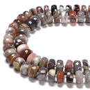 Natural Botswana Agate Faceted Rondelle Wheel Beads Size 13-15mm 15.5'' Strand