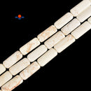 White Turquoise Rectangle Shape Beads Size 12x30mm 15.5'' Strand