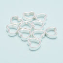 925 Sterling Silver Hollow Heart Shape Charm Size 4x10mm Sold 3Pcs Per Bag