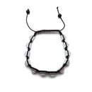 Silver Hematite Pyramid Bracelet Size 8mm Macrame Adjustable 7.5" Length