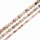 Natural Multi Color Sunstone Smooth Round Beads Size 6mm 8mm 10mm 15.5'' Strand