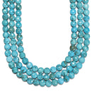 Blue Turquoise Faceted Coin Beads Size 6mm 8mm 15.5'' Strand