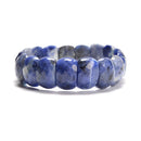 Sodalite Faceted Rectangle Beaded Elastic Bracelet Beads 12x20mm 7.5'' Length